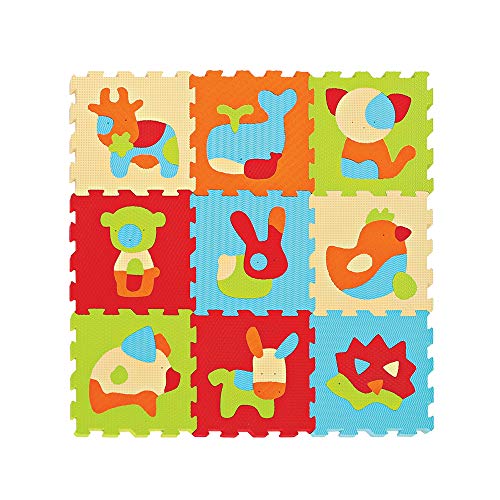 LUDI 10005 – Piastrelle In Schiuma Touch, Motivo: Animali, Multicolore